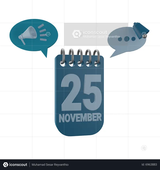 25 de novembro  3D Icon