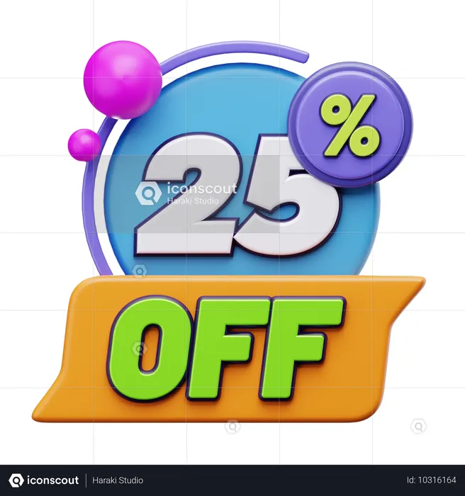 25% DE RÉDUCTION  3D Icon