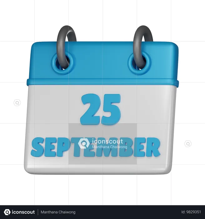 25 de setembro  3D Icon