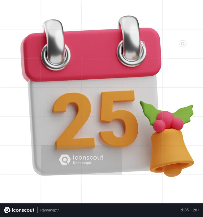 25 December  3D Icon