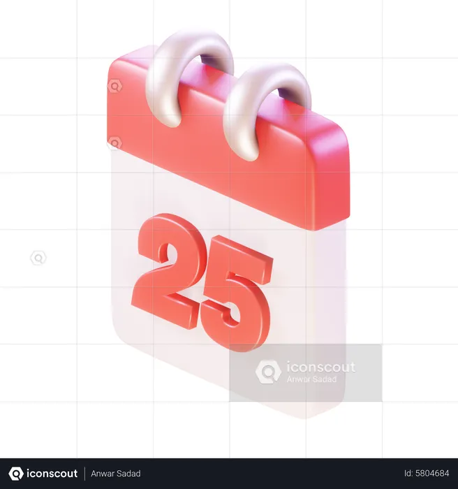 25 December  3D Icon
