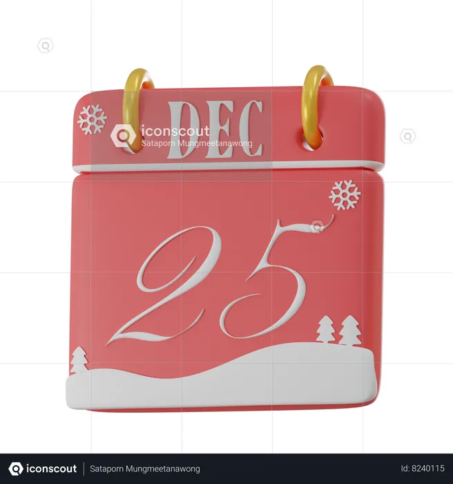 25 de diciembre  3D Icon