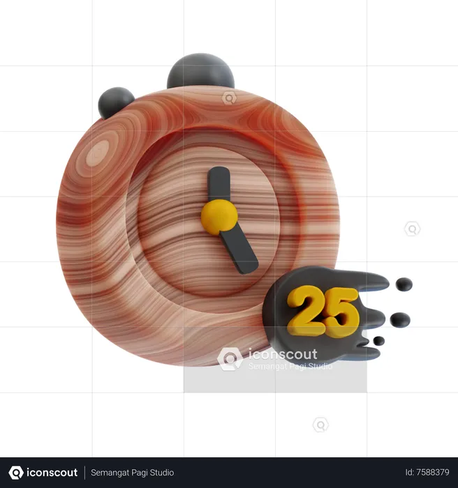 25 Minutes Stopwatch  3D Icon