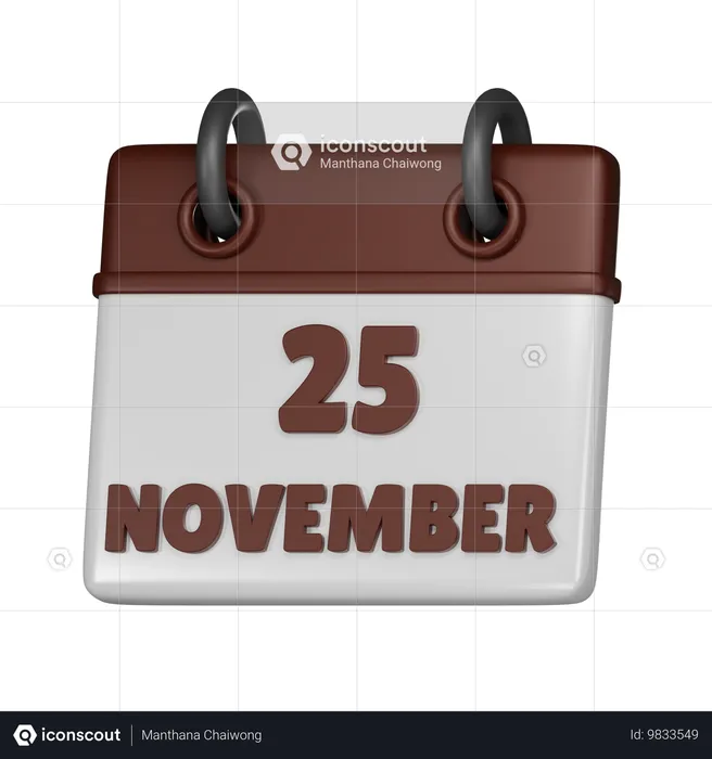 25 November  3D Icon