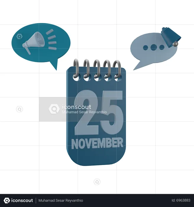 25 November  3D Icon