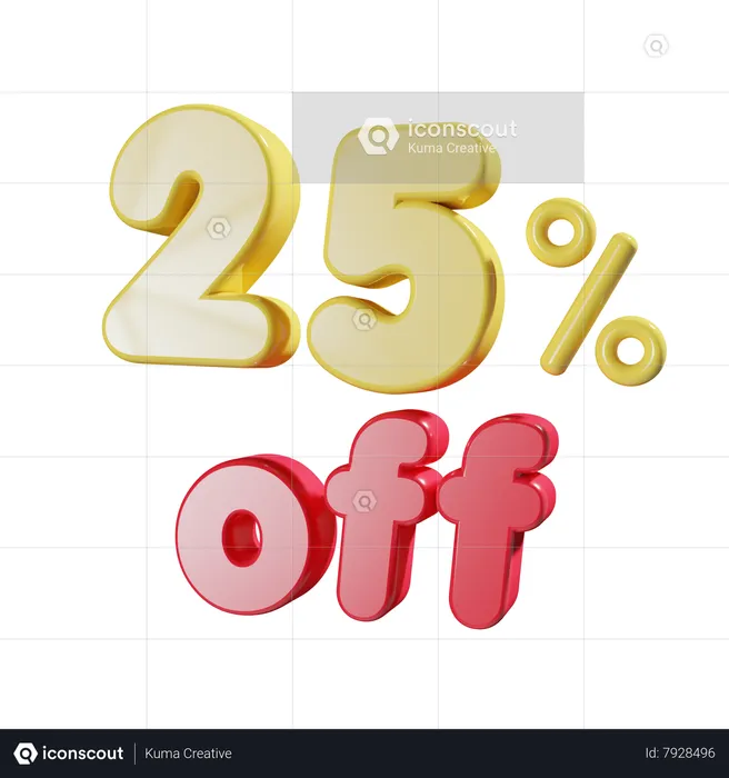 25 Percent Off  3D Icon