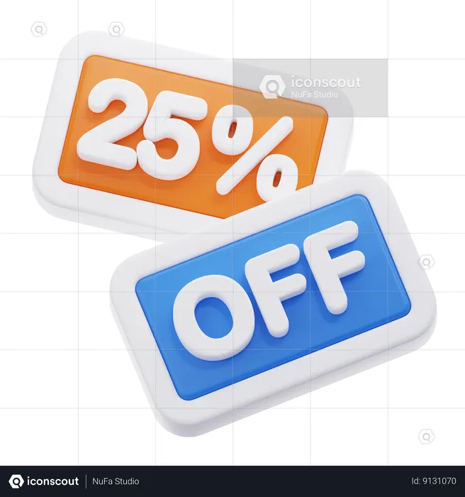 25 Percentage Off  3D Icon