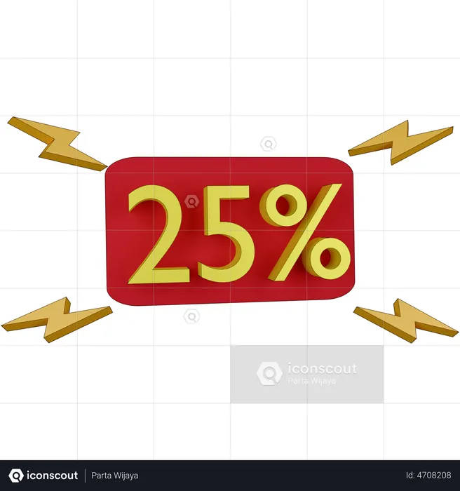 25 Prozent Rabatt-Tag  3D Illustration