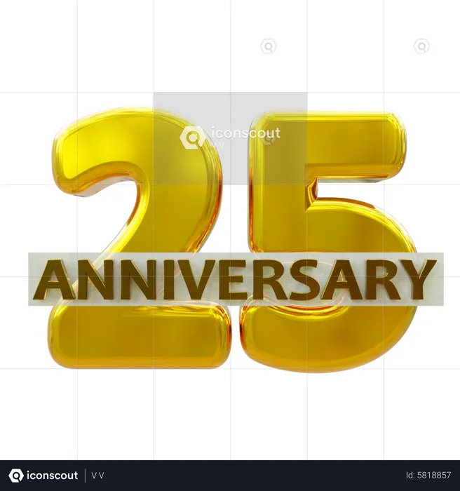 25 Year Anniversary  3D Icon