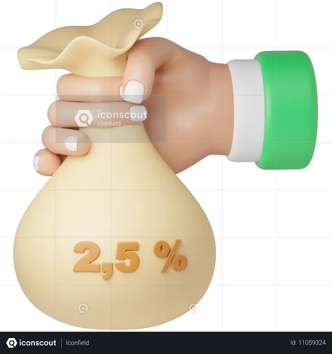 2,5% de Zakât  3D Icon