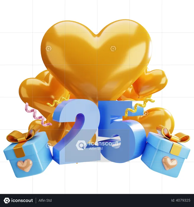 25ème anniversaire  3D Illustration