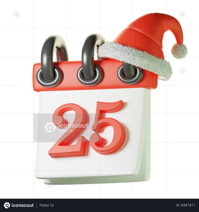 25th Calendar  3D Icon