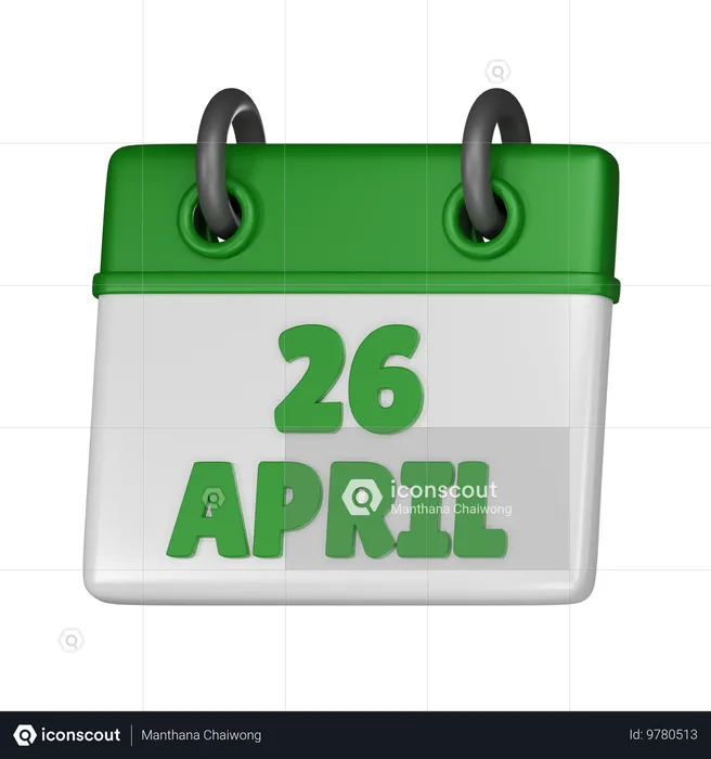 26 de abril  3D Icon