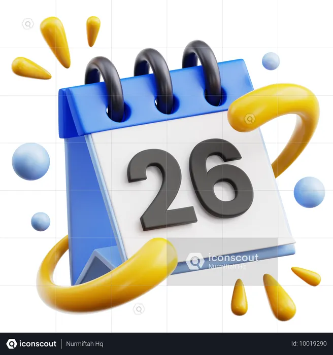 26 date  3D Icon