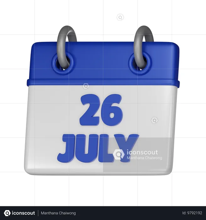 26 de julho  3D Icon