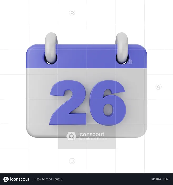 Calendario de 26 fechas  3D Icon