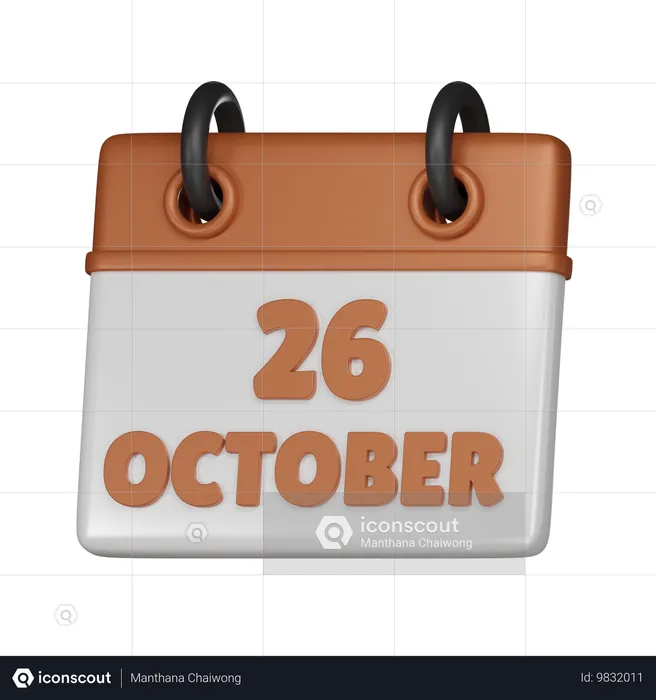 26 October  3D Icon