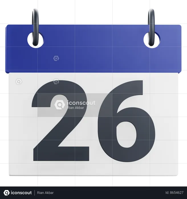 26th Twenty-Six Day  3D Icon