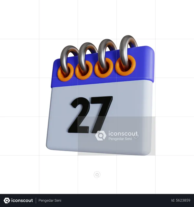 27 date  3D Icon