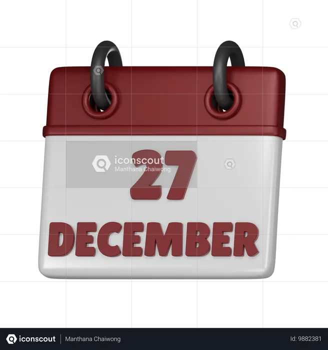 27 de dezembro  3D Icon