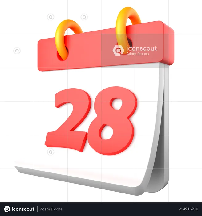 28 Datum  3D Icon