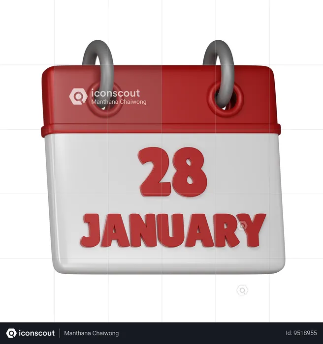 28 January  3D Icon