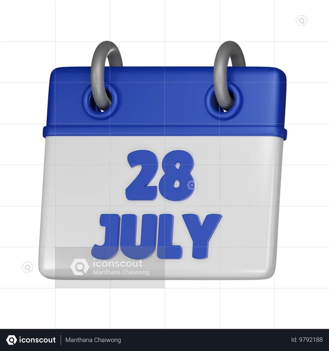 28 July  3D Icon