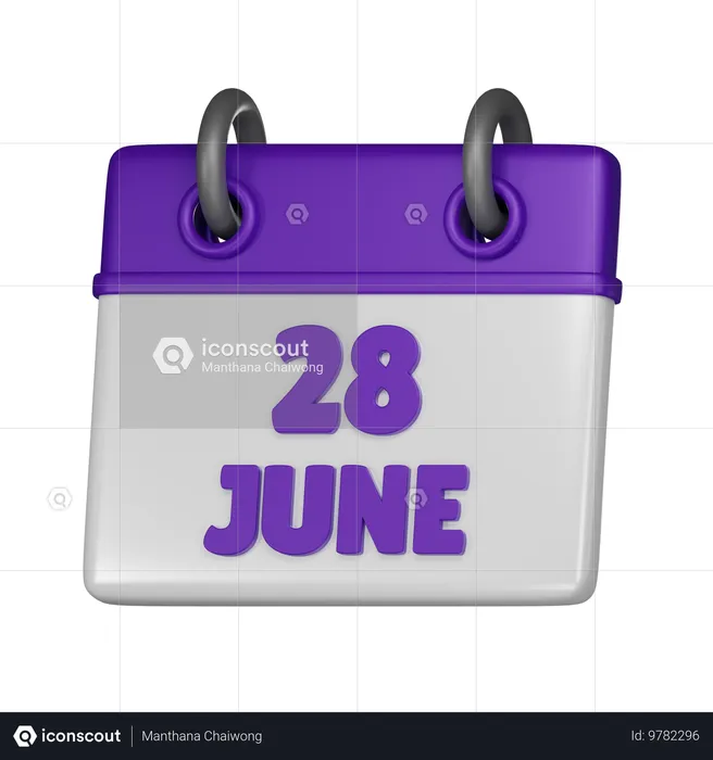 28 de junio  3D Icon