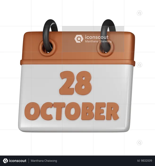 28. Oktober  3D Icon