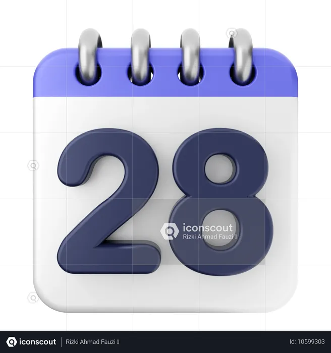 28th Calendar  3D Icon