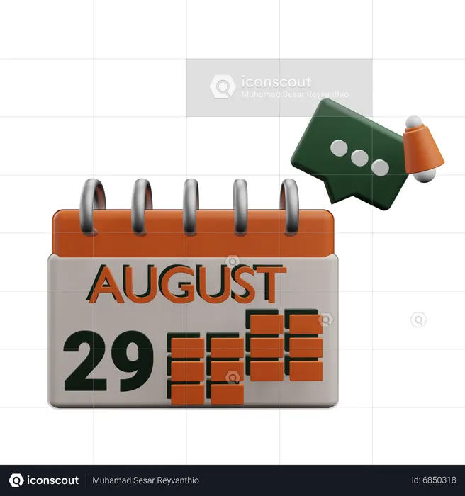 29 august  3D Icon