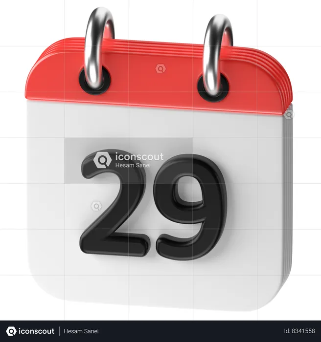 29 date  3D Icon