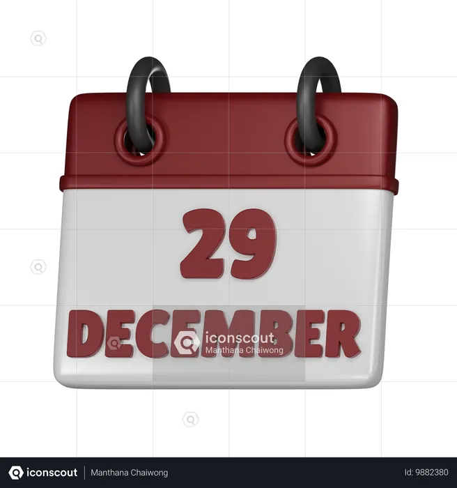 29 de diciembre  3D Icon