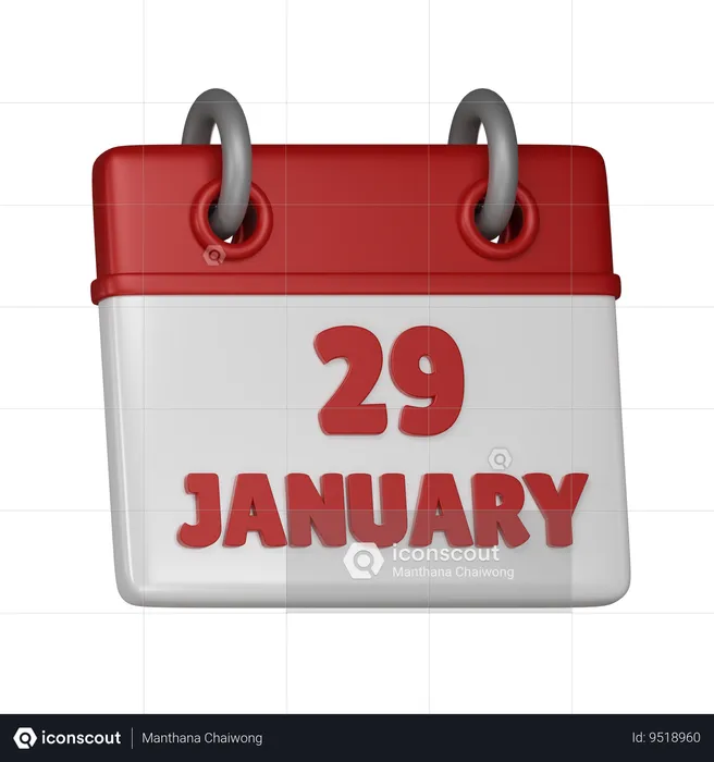 29 January  3D Icon