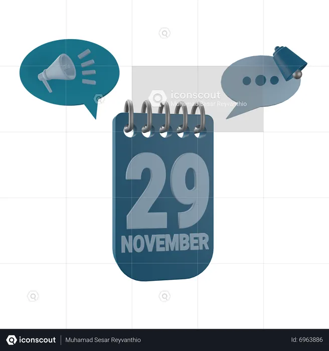 29 November  3D Icon