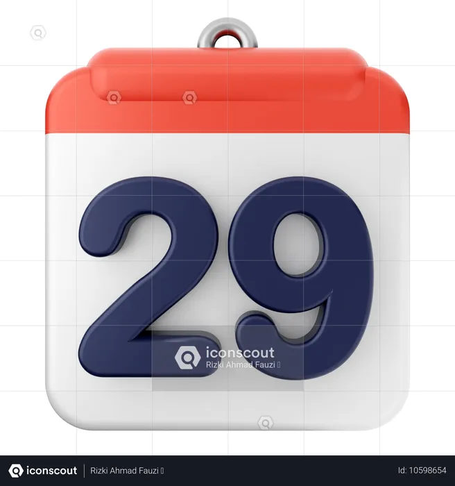 29th Calendar  3D Icon