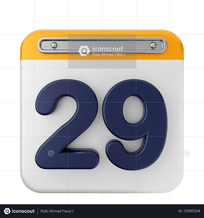 29th Calendar  3D Icon