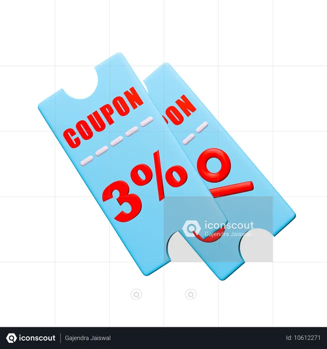 Cupom de desconto de 3%  3D Icon