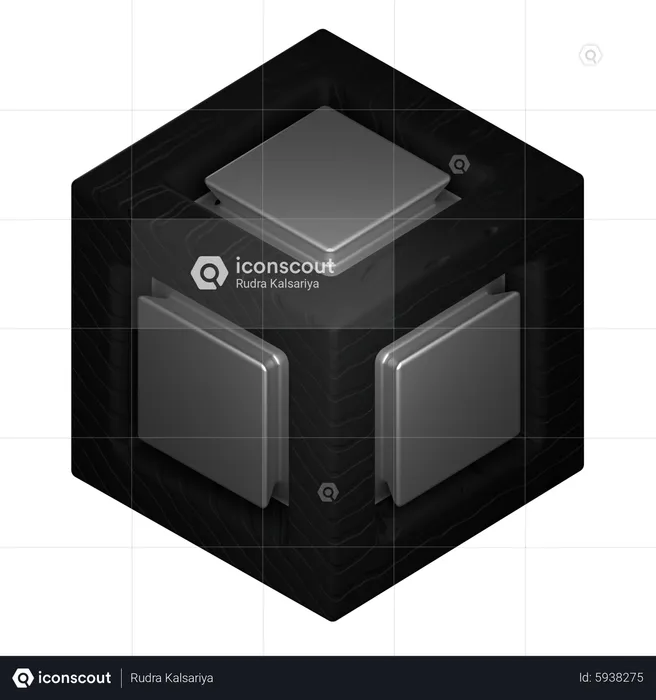 3 D Cube Abstract Shape  3D Icon