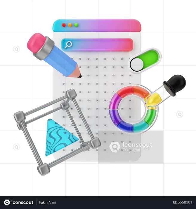 3 D Design Tool  3D Icon