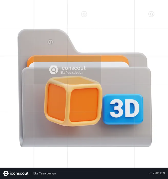 3 D Files Folder  3D Icon