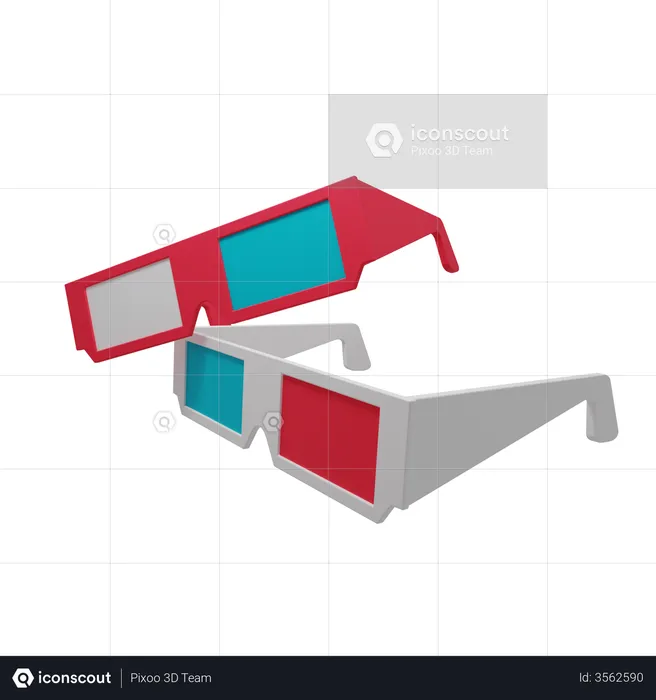 3D-Filmbrille  3D Illustration