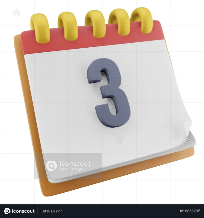 3 Date  3D Icon