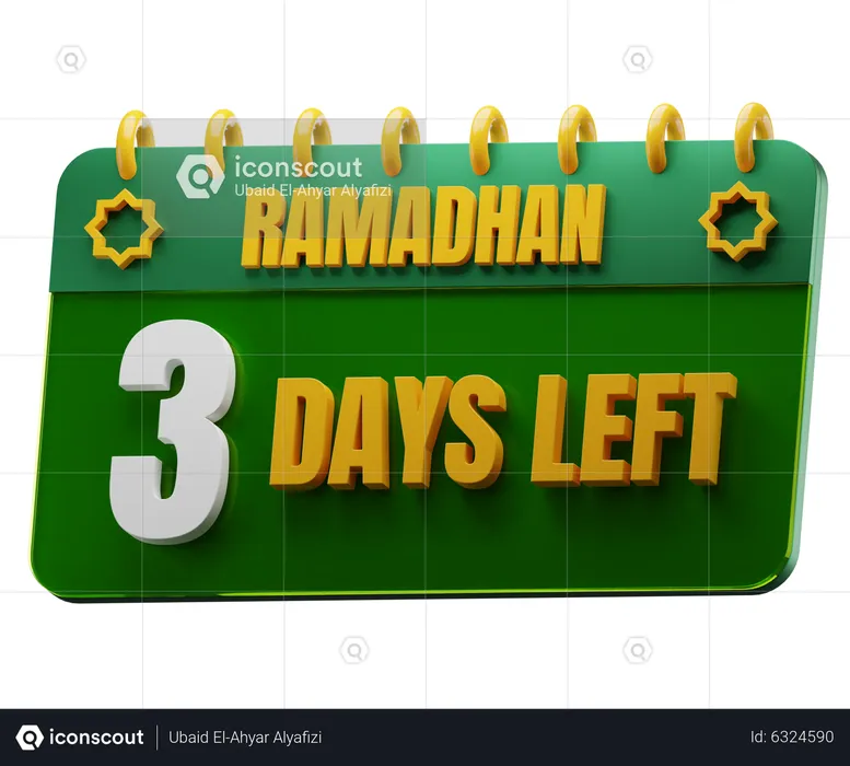 3 Days Left to Ramadan  3D Icon