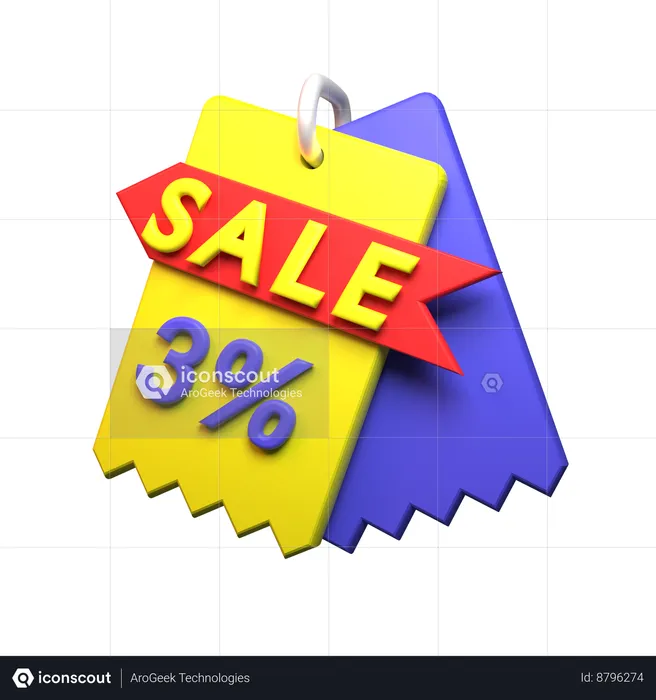 3% Discount  3D Icon