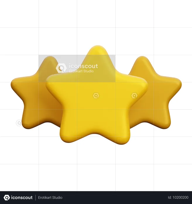 3 estrellas  3D Icon