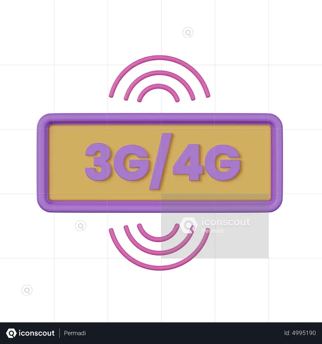 3 G And 4 G Network  3D Icon