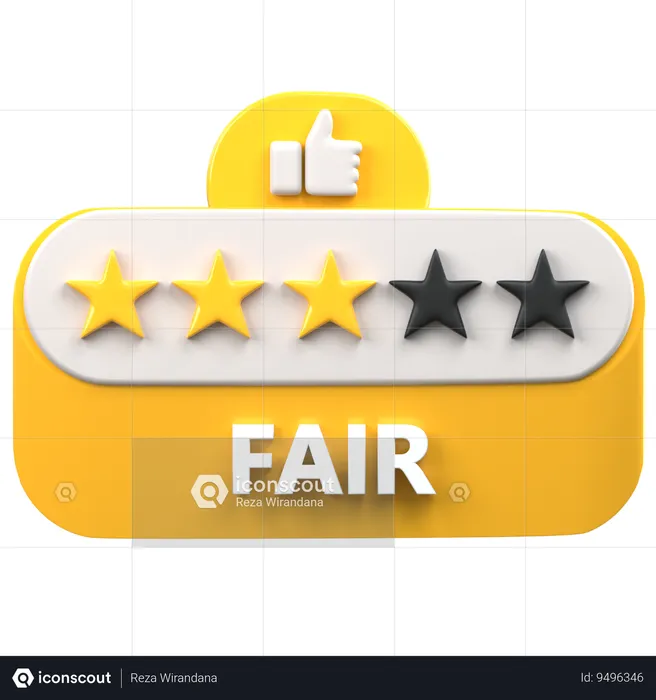 3 Star Rating  3D Icon