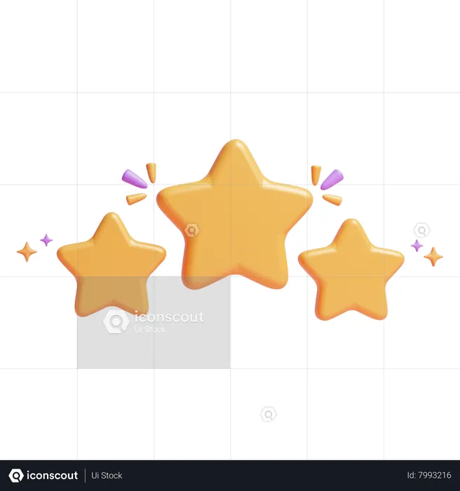 3 Stars  3D Icon