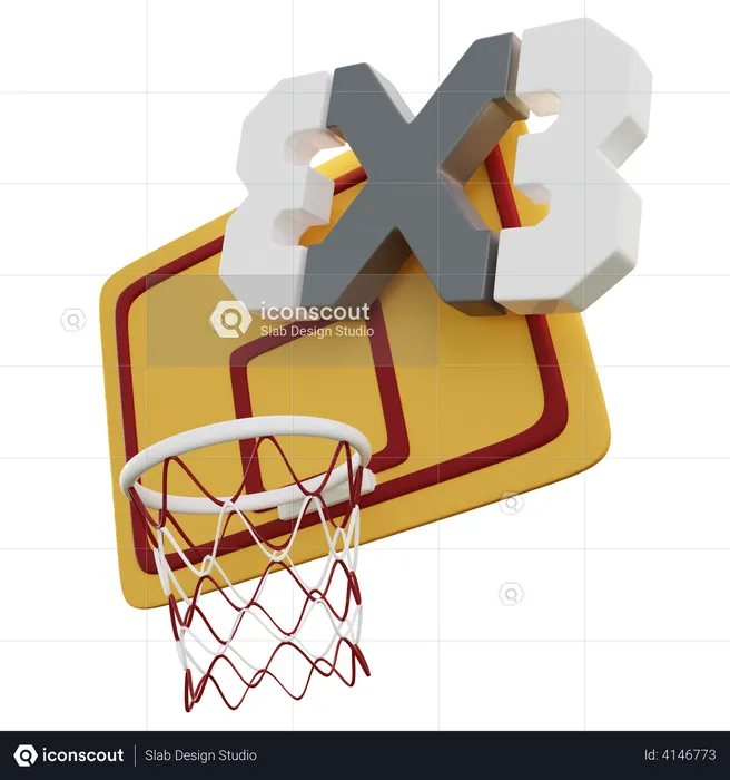3 X 3 Basketball  3D Illustration